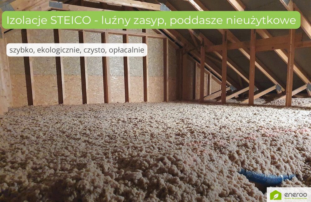 Termoizolacja dachów wiązarowych przy pomocy izolacji STEICOfloc i STEICOzell